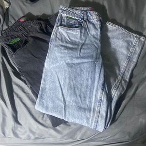 2 empyre pants gray and a mixed washed straight/ baggy jeans